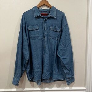 Vintage Wrangler Denim Shirt 100% Cotton size 3X
